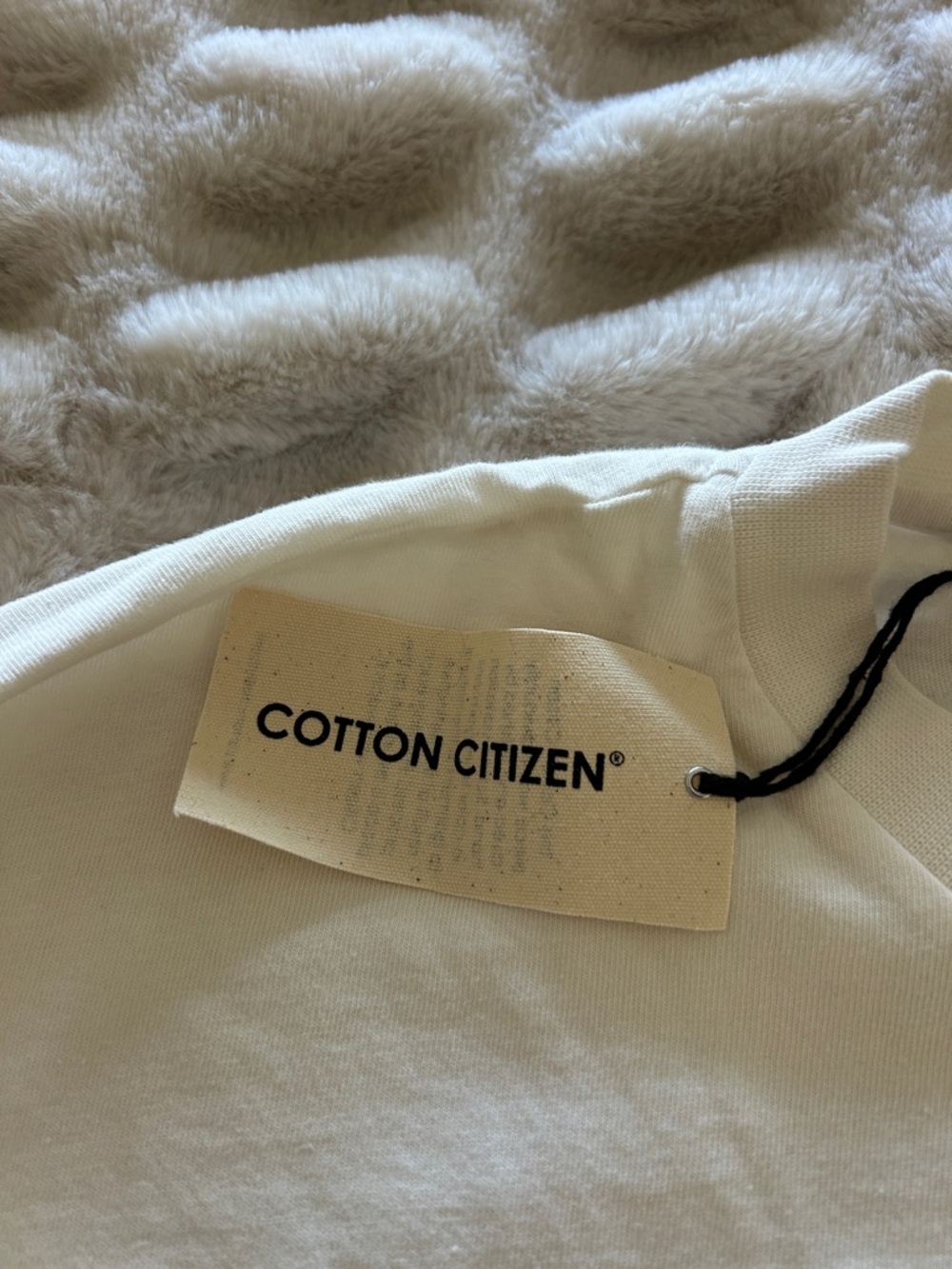 Cotton Citizen Cream T-Shirt with Branded Tag